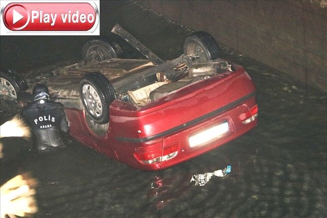 Adana´da otomobil sulama kanalına uçtu: 1 ölü 1 yaralı  