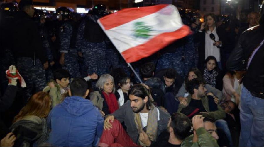 Lübnan halk hareketinden Samir Hatib protestosu