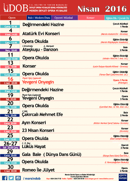 MERSİN DEVLET OPERA VE BALESİNİN NİSAN AYI PROGRAMI AÇIKLANDI   