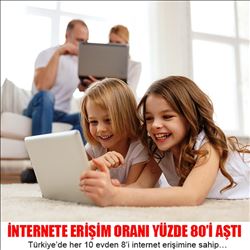 İNTERNETE ERİŞİM ORANI YÜZDE 80´İ AŞTI